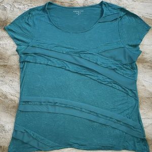 Coldwater Creek 16 turquoise green textured scoop